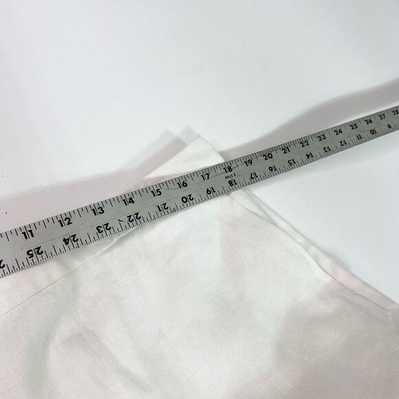 Talbots Pants Womens 18 White Linen High Rise Straight Leg Pull-On - Picture 5 of 9
